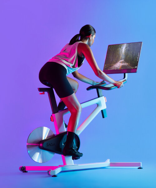 LAYER and saga's holographic exercise bike immerses riders in VR environments