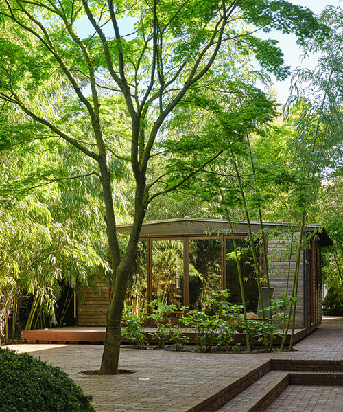 jean prouvé's pavilion finds permanent home within ladbroke hall garden in london