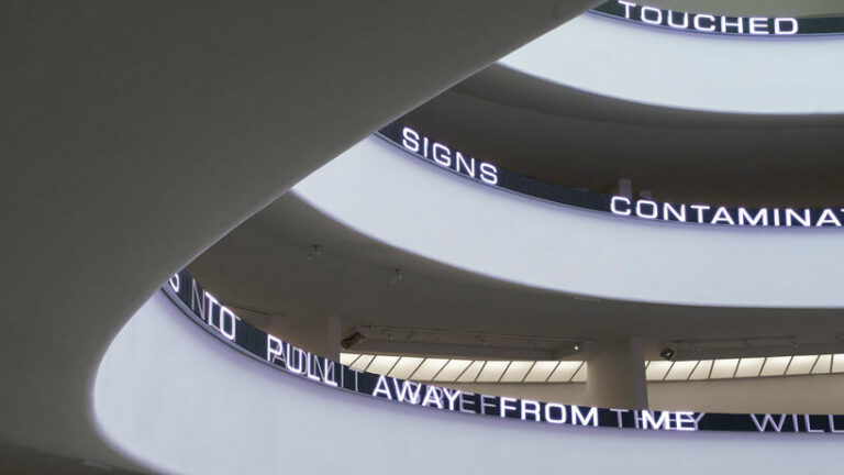 jenny holzer: light line takes over new york's guggenheim museum