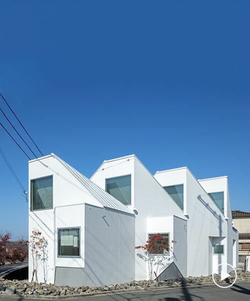 sculptural saw-tooth roof tops kenji ido's white residence in japan
