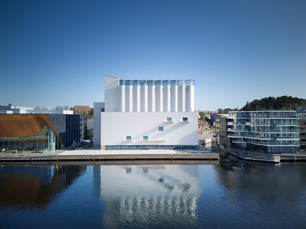 kunstsilo museum takes shape in southern norway as a converted grain silo from the 1930s