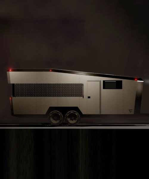living vehicle introduces cybertrailer, a solar-powered electric RV inspired by tesla cybertruck