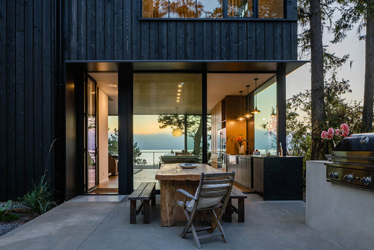 a cabin lookout opens broadly onto lopez island's pacific shores