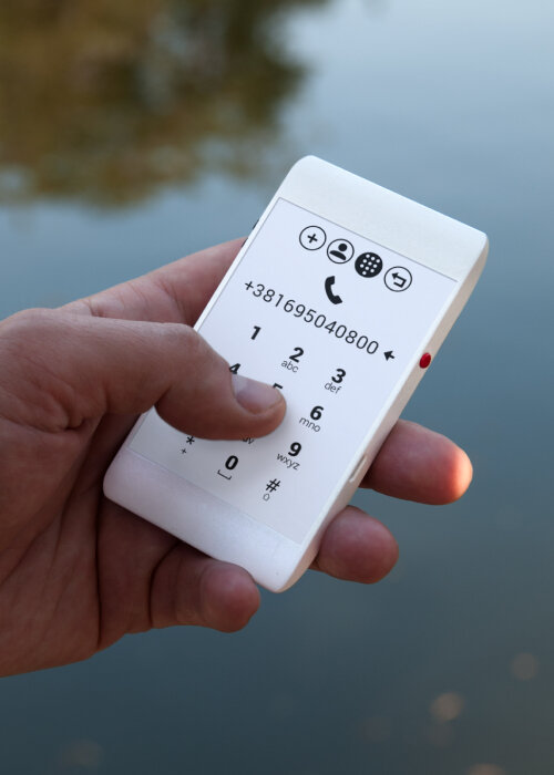 only essential apps like calls and texts run on ‘offone’, a 3D-printed phone with e-ink display