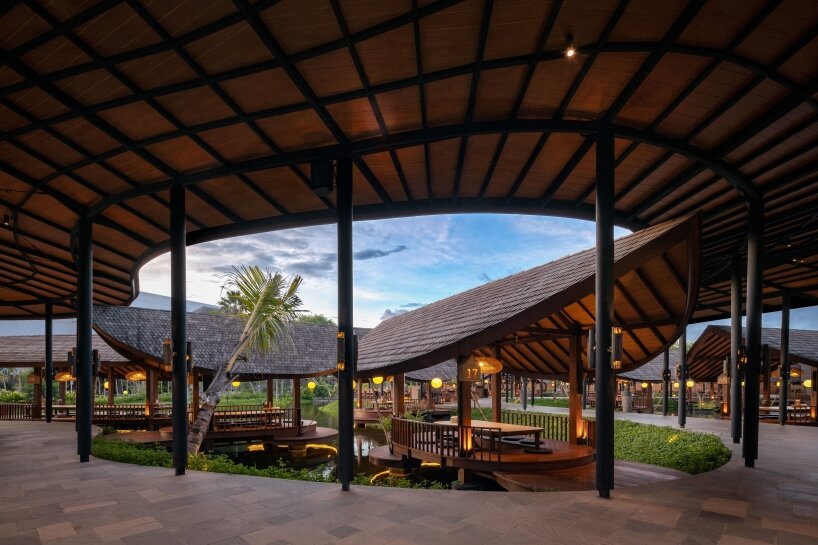 river-like flowing structure by k-thengono breathes new life into balinese restaurant