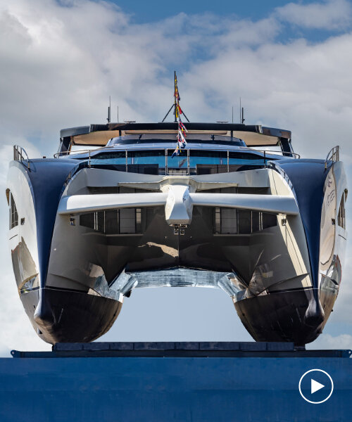 rossinavi’s first hybrid-electric AI catamaran ‘M/Y seawolf X’ resembles a sports car on water