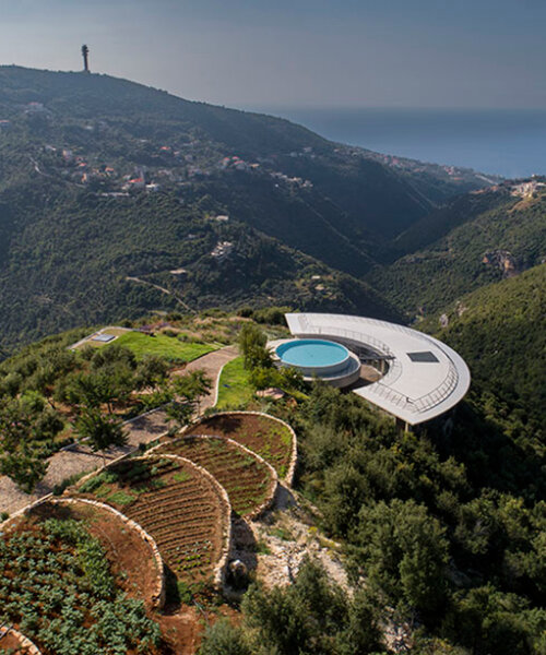 blankpage architects’ skyhaven villa wraps around hilltop valley in lebanon