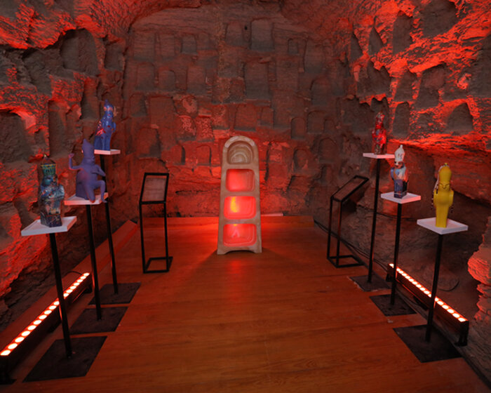 valu and art d'égypte host 'echoes of luxury' show within historical burial site in saqqara