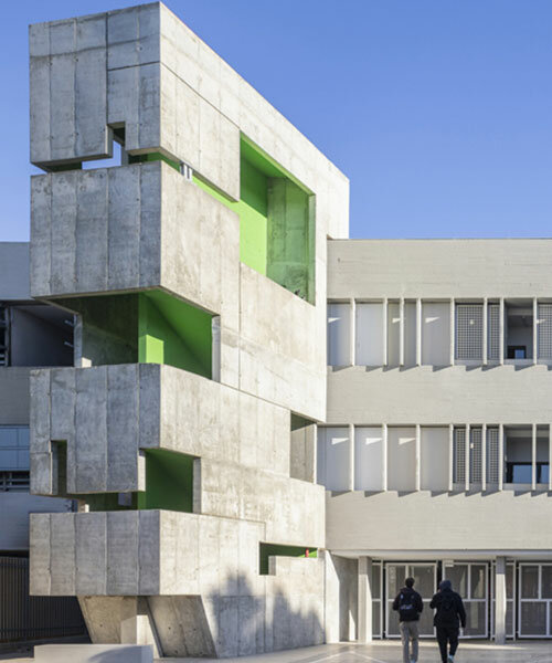 pops of color breathe new life into 1960s abandoned brutalist building
