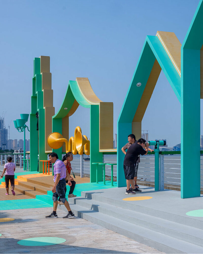 colorful capsules by 100architects turn empty lot into playful public ...