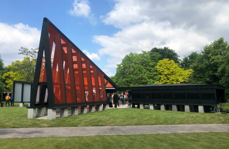 first look: designboom steps inside mass studies' 2024 serpentine pavilion