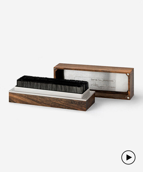 handcrafted ramar record brush keeps your vinyls dust-free and safe from static charge