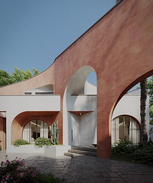 iranian architects sculpt 'jan-E ja villa' with intersecting walls and layered arches