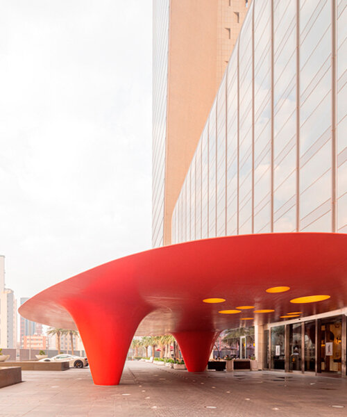 red dot canopy by TAEP/AAP pops up in kuwait's urban landscape