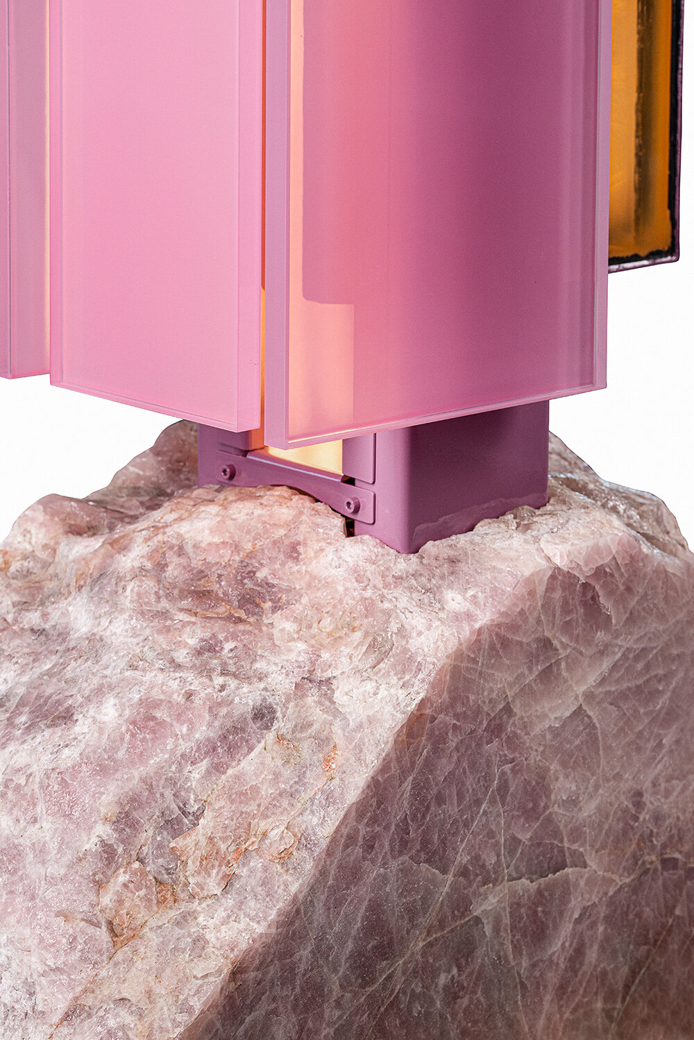 enrico marone cinzano's LED lamp at design miami/ basel is encased with WWII tank prisms