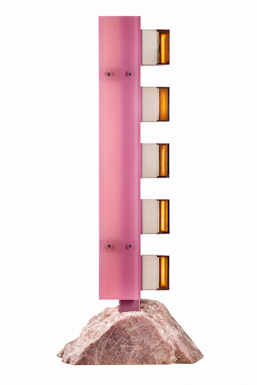 enrico marone cinzano's LED lamp at design miami/ basel is encased with WWII tank prisms