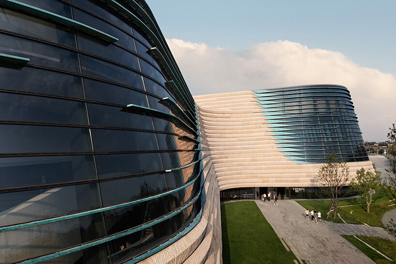 undulating facade simulates eyes of chinese relics in sanxingdui museum renovation