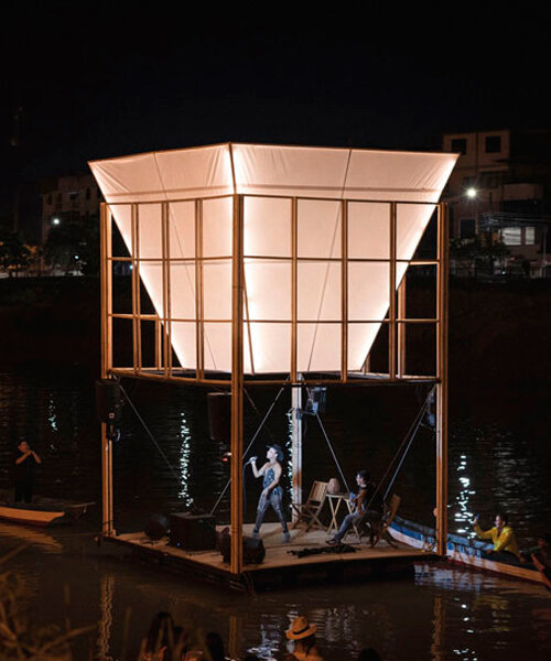 natura futura's mobile platform uses repurposed plastic to float on babahoyo's river