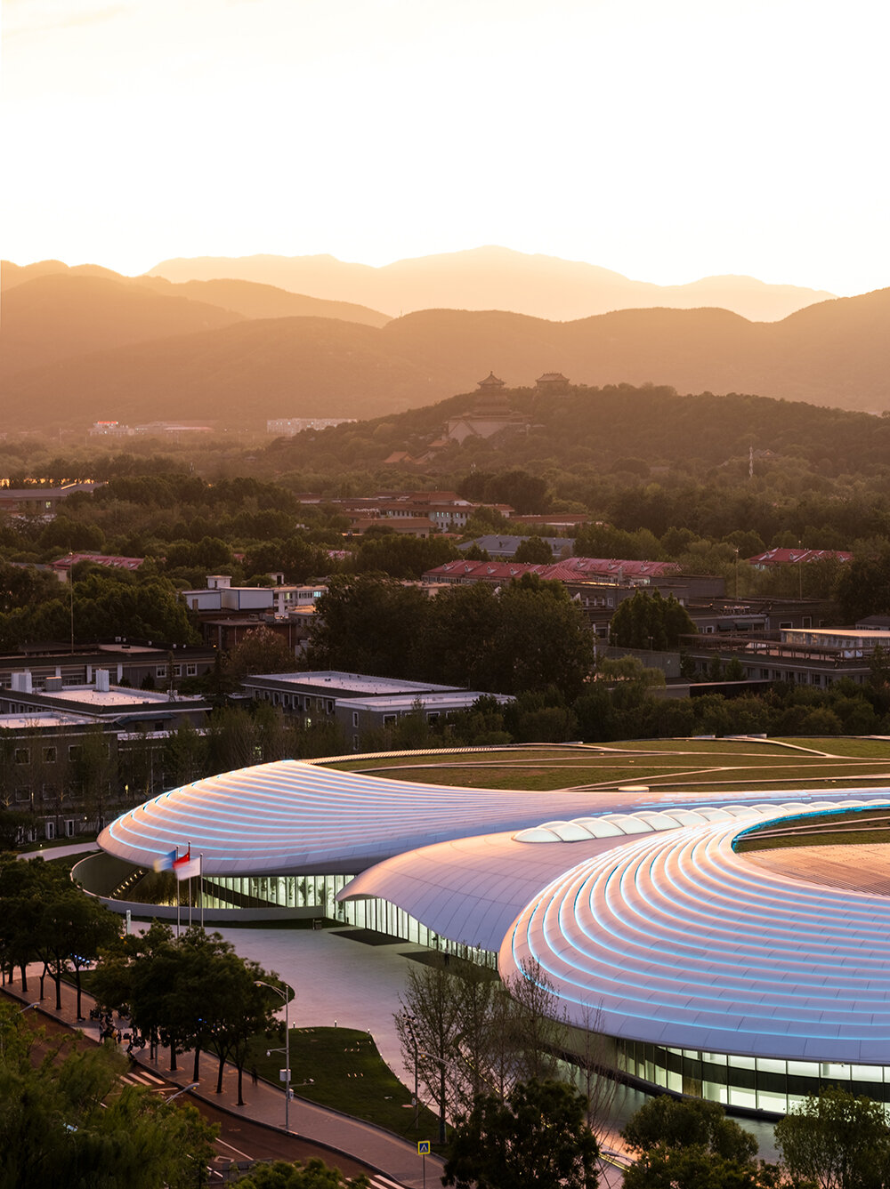 MAD architects drapes beijing's ZGC innovation center with a floating, clover-like roof