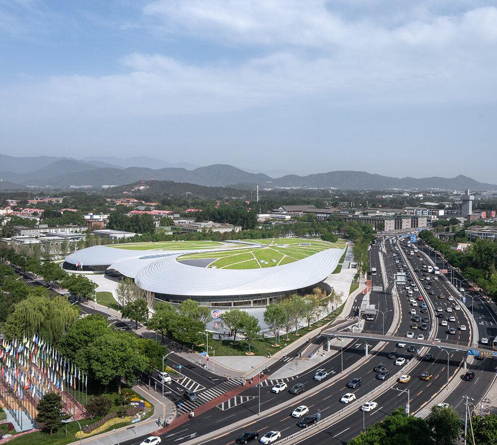 MAD architects drapes beijing's ZGC innovation center with a floating, clover-like roof