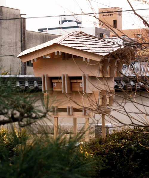 curved latticed roof crowns joint burial ground at the myohoji temple in hiroshima