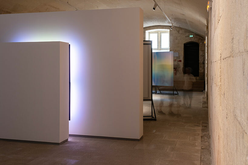 lenticular artworks explore color of light in BMW's green ray exhibition at rencontres d'arles