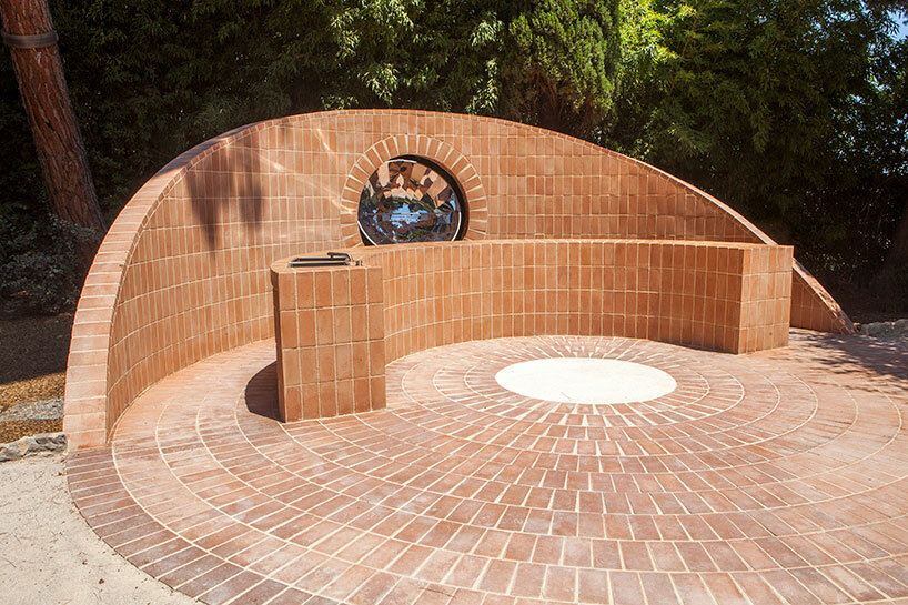 heliotropic brick-clad pavilion by guillaume aubry chases the sun's movement in monaco