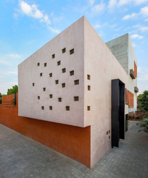sona reddy animates brutalist home with breeze blocks and geometric openings in hyderabad
