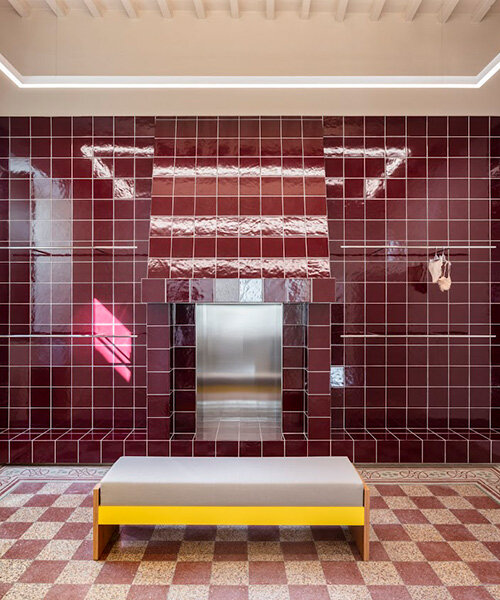 domestic elements transform into product displays within expanded retail space in italy