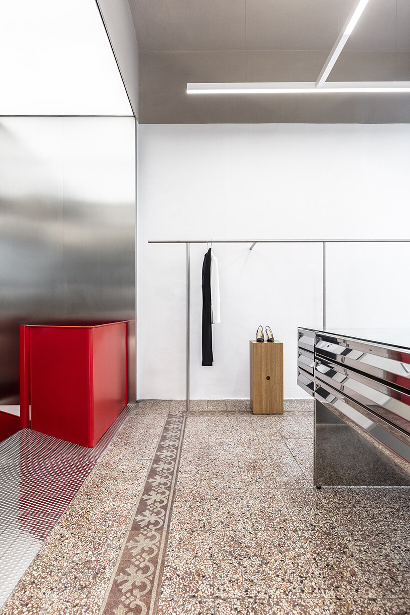 domestic elements transform into product displays within voga di sopra store in italy