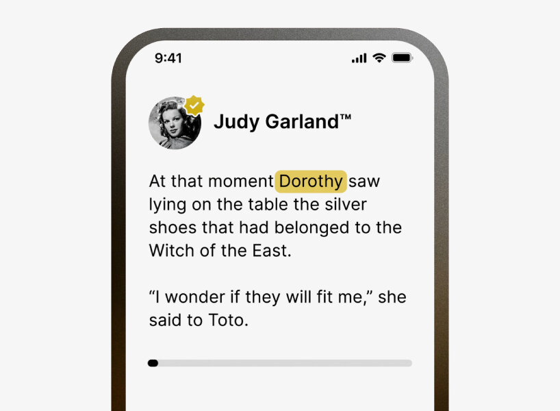 Judy Garland reads “The Wizard of Oz” on the AI ​​Reader app from Elevenlabs