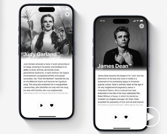 hear james dean & judy garland’s voices again as they read texts on elevenlabs’ AI reader app