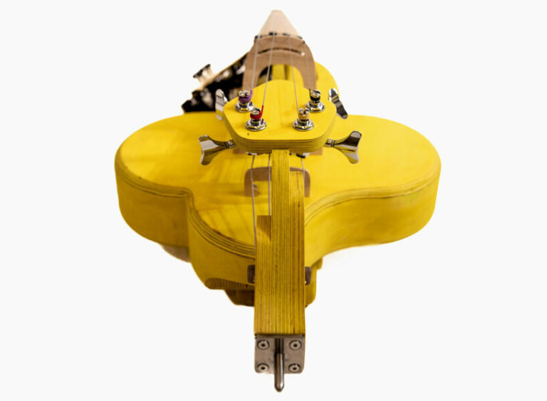 cello-like, electro-acoustic string instrument halldorophone produces ...
