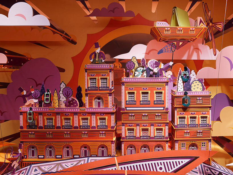 zim & zou's flying horse paper installation adorns Hermès tokyo window ...