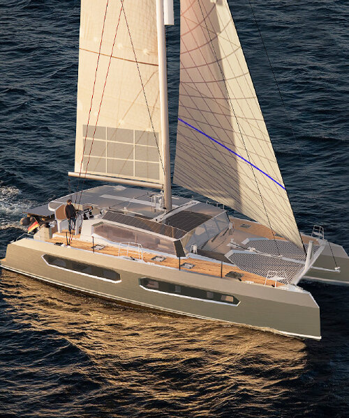 hu'chu recycles aluminum scrap into a sailing catamaran