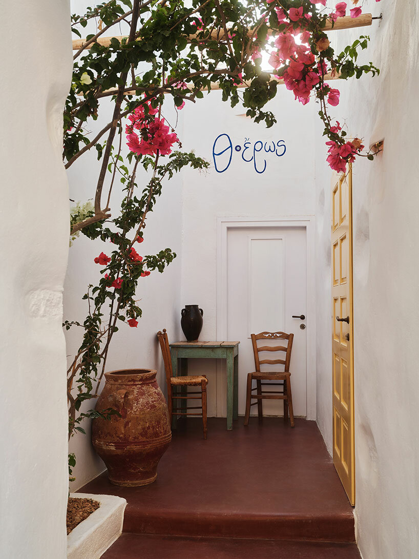 maison bardot gallery in antiparos, greece, blends cycladic architecture & mid-century design