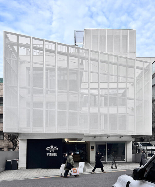 mesh membrane facades enfold archiworkshop's sinsa S8 commercial building in seoul