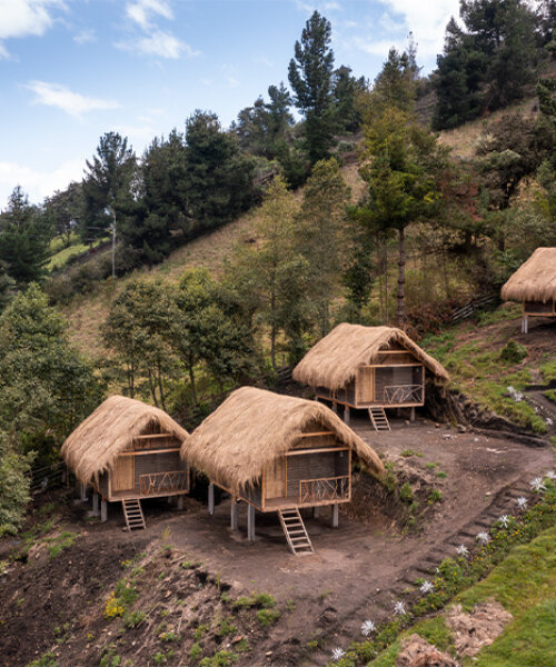 cubbil studio and ecuador villagers craft cluster of habitats from earth and thatch