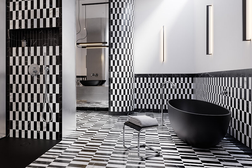 OMNIRES curates harmony of contrasts with maximalist bauhaus bathroom design