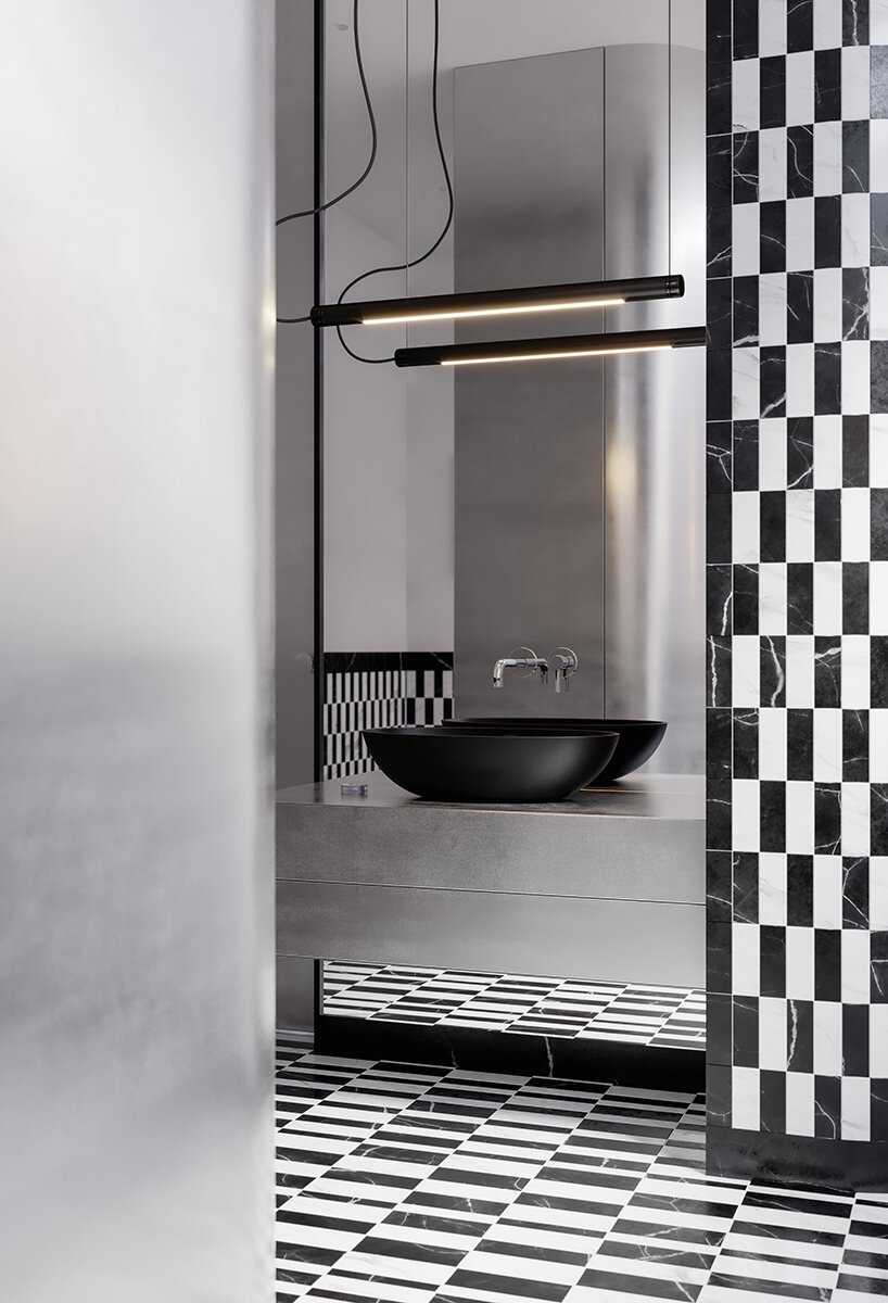 OMNIRES curates harmony of contrasts with maximalist bauhaus bathroom design