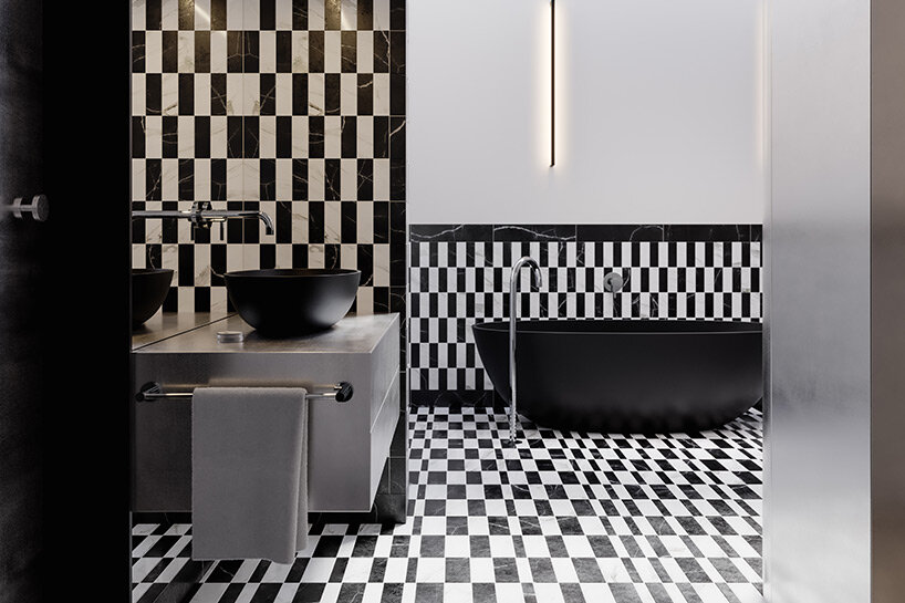 OMNIRES curates harmony of contrasts with maximalist bauhaus bathroom design