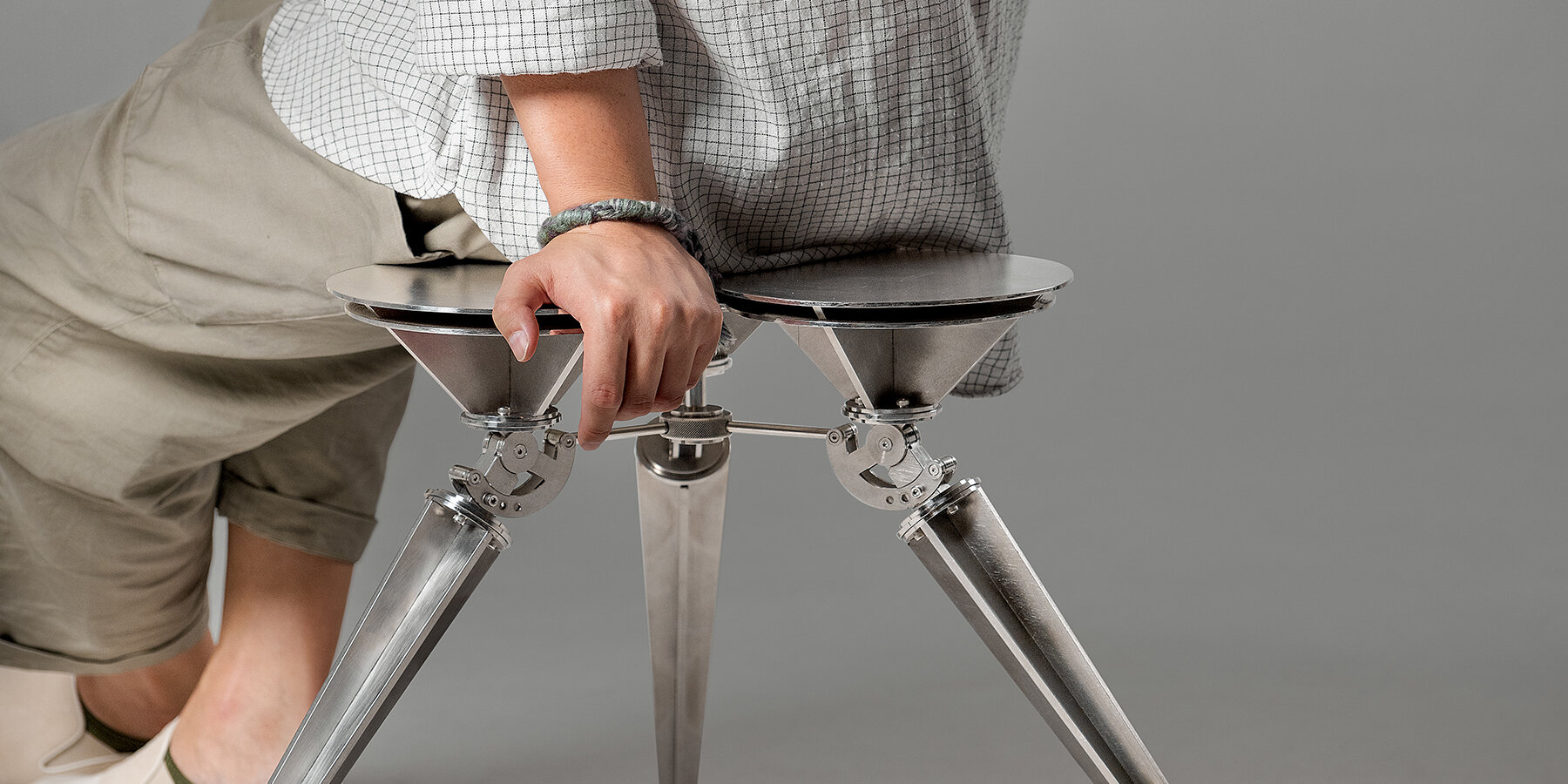 terrain-adaptive cone stool by sukchulmok studio