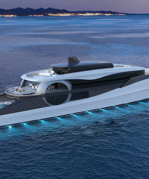 project hype-r yacht by davide benaglia has a dance floor, cinema and beach area on board