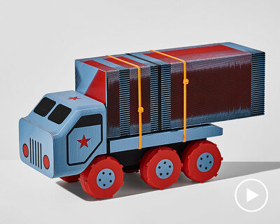 dov ganchrow turns FDM purge blocks into cargo for multicolored 3D printed trucks