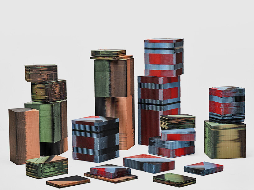 dov ganchrow turns FDM purge blocks into cargo for multicolored 3D printed trucks