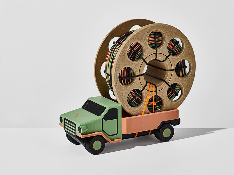 dov ganchrow turns FDM purge blocks into cargo for multicolored 3D printed trucks