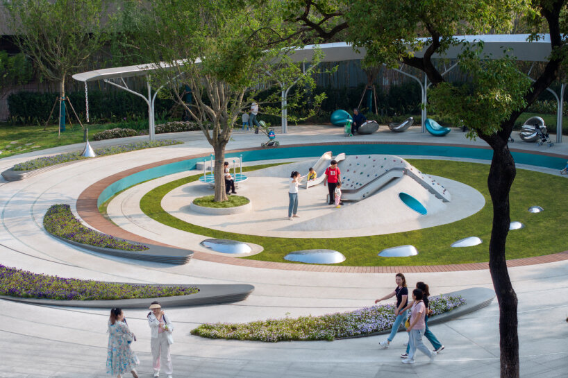 concentric pathways and gardens encircle HID landscape architecture's connective urban node in hubei, china