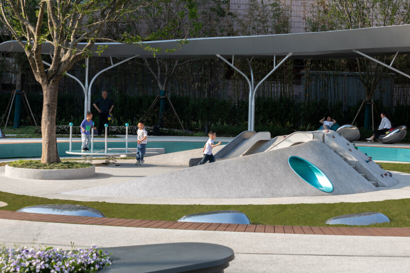concentric pathways and gardens encircle HID landscape architecture's connective urban node in hubei, china