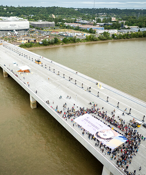 OMA-designed simone veil bridge opens in bordeaux, spanning 549 meters