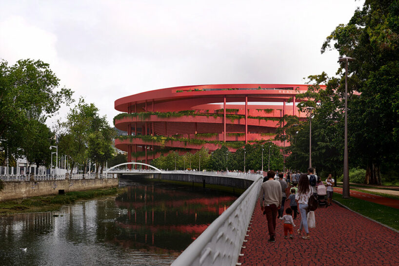 open-air ramps weave around sordo madaleno's FIFA stadium in gijón